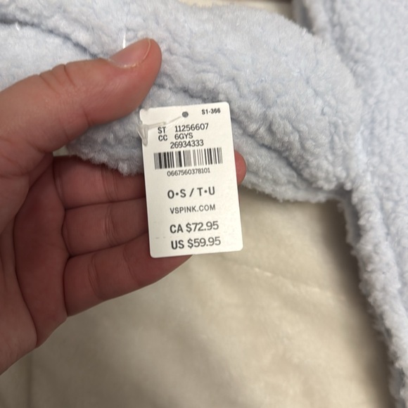 VICTORIA SECRET BLUE FUZZY TOTE BAG! - Picture 3 of 4